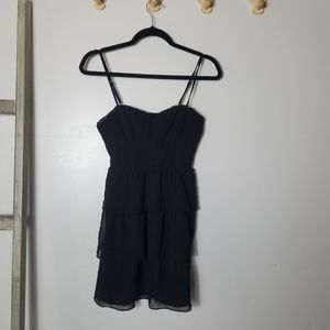 AMERICAN EAGLE OUTFITTERS TIERED LAYERED ADJUSTABLE STRAPS BLACK DRESS SIZE 4